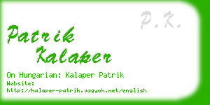 patrik kalaper business card